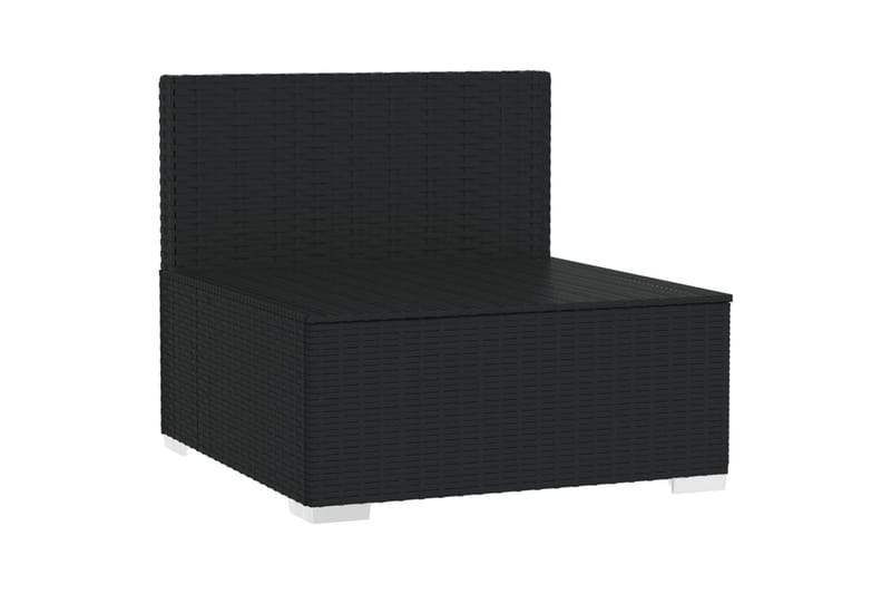 3-personers sofa med hynder polyrattan sort - Sort - Havemøbler - Loungemøbler - Loungesofaer