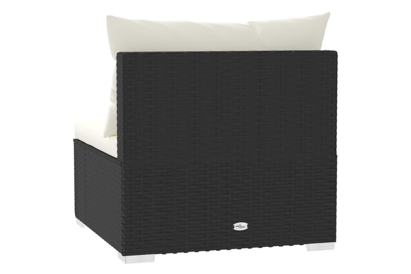 3-personers sofa med hynder polyrattan sort - Sort - Havemøbler - Loungemøbler - Loungesofaer