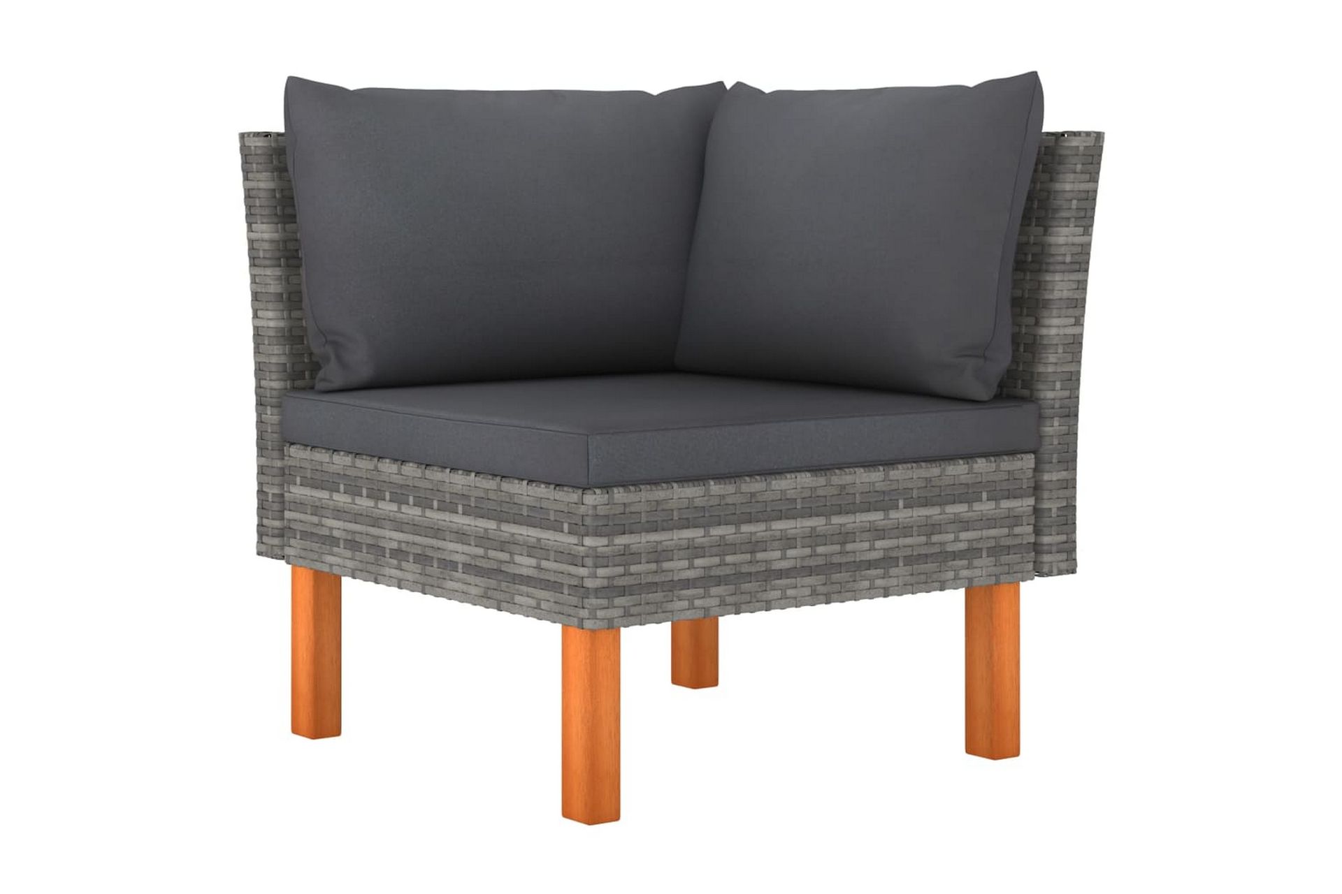4-personers havesofa med hynder polyrattan grå - Grå - Havemøbler - Loungemøbler - Loungesofaer