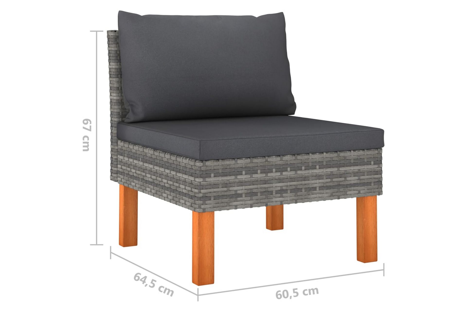 4-personers havesofa med hynder polyrattan grå - Grå - Havemøbler - Loungemøbler - Loungesofaer