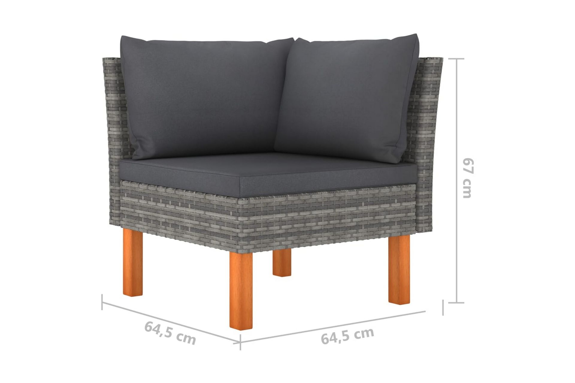 4-personers havesofa med hynder polyrattan grå - Grå - Havemøbler - Loungemøbler - Loungesofaer