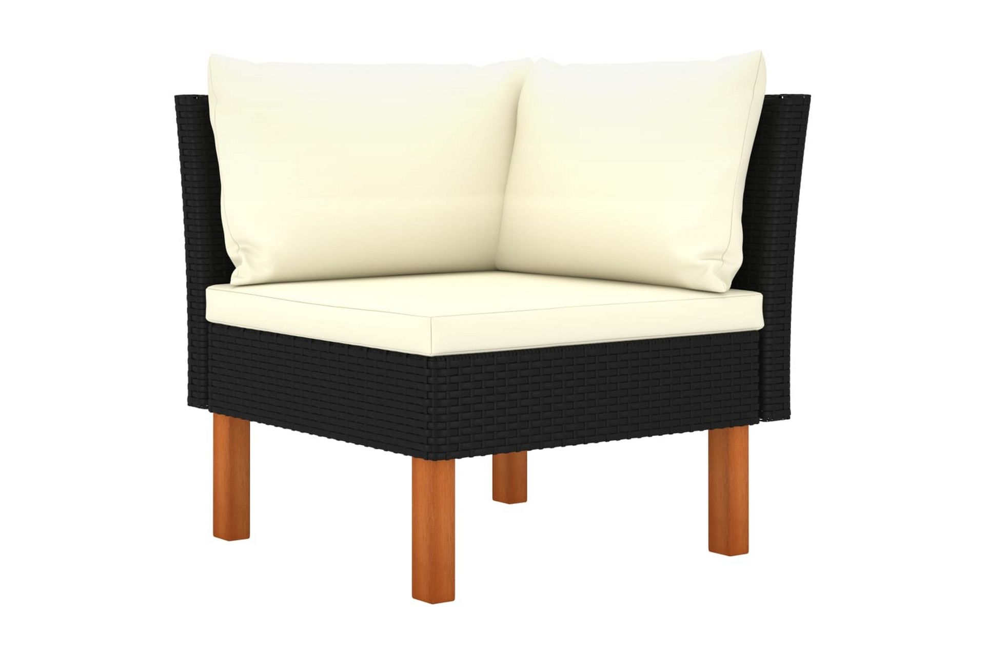 4-personers havesofa med hynder polyrattan sort - Havemøbler - Loungemøbler - Loungesofaer