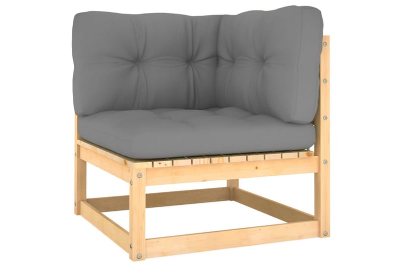4-personers havesofa med hynder massivt fyrretræ - Brun - Havemøbler - Loungemøbler - Loungesofaer
