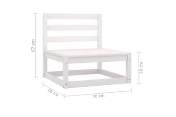 4-personers havesofa massivt fyrretræ hvid - Hvid - Havemøbler - Loungemøbler - Loungesofaer