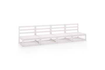 4-personers havesofa massivt fyrretræ hvid - Hvid - Havemøbler - Loungemøbler - Loungesofaer