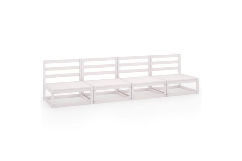 4-personers havesofa massivt fyrretræ hvid - Hvid - Havemøbler - Loungemøbler - Loungesofaer