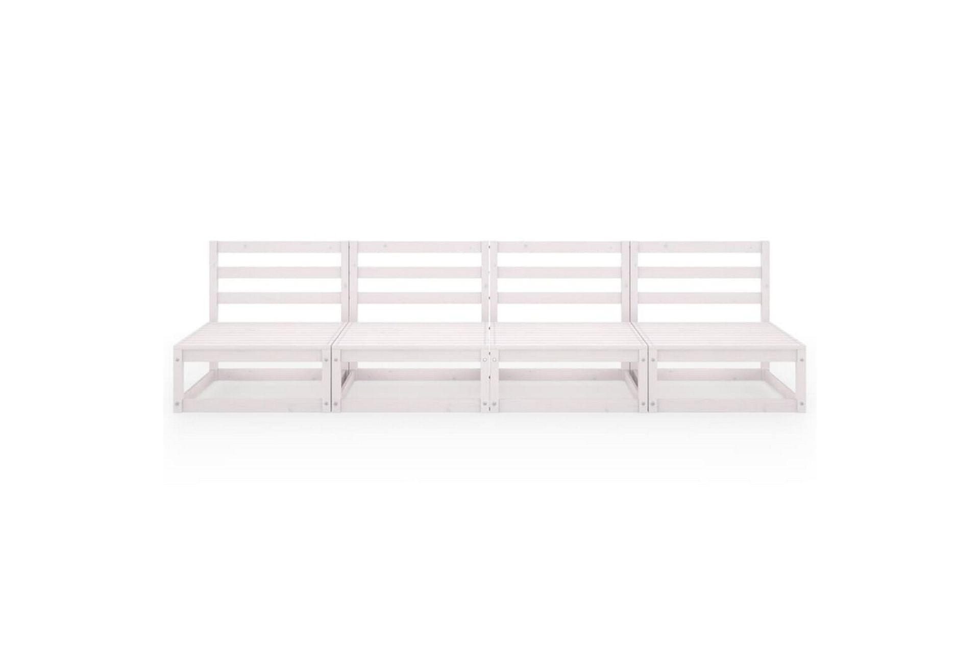 4-personers havesofa massivt fyrretræ hvid - Hvid - Havemøbler - Loungemøbler - Loungesofaer