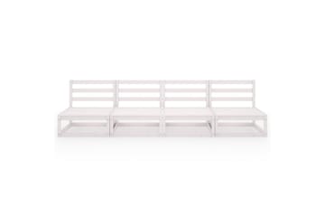 4-personers havesofa massivt fyrretræ hvid - Hvid - Havemøbler - Loungemøbler - Loungesofaer
