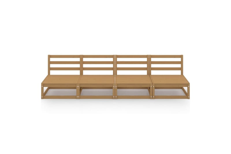 4-personers havesofa massivt fyrretræ gyldenbrun - Brun - Havemøbler - Loungemøbler - Loungesofaer