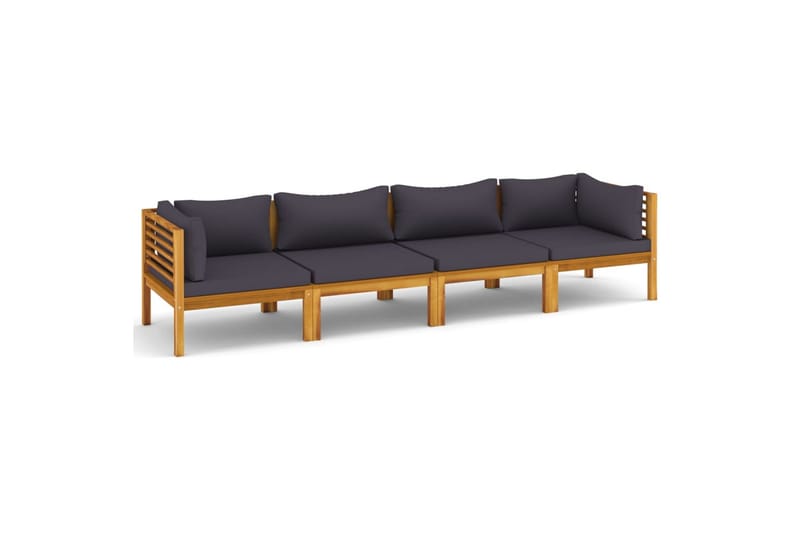 4-personers havesofa med hynde massivt akacietræ - Brun - Havemøbler - Loungemøbler - Loungesofaer