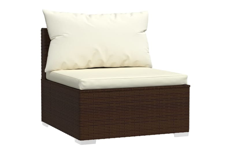 4-personers sofa med hynder polyrattan brun - Brun - Loungesofaer - Havesofaer & bænke
