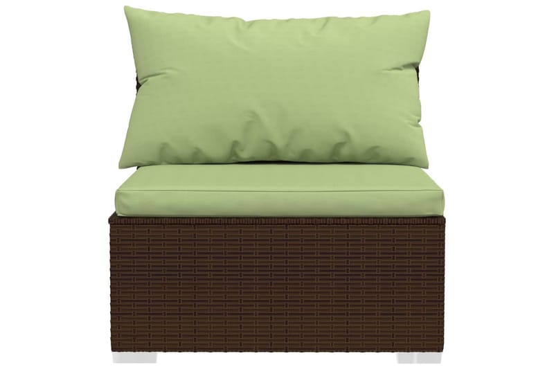 4-personers sofa med hynder polyrattan brun - Brun - Loungesofaer - Havesofaer & bænke