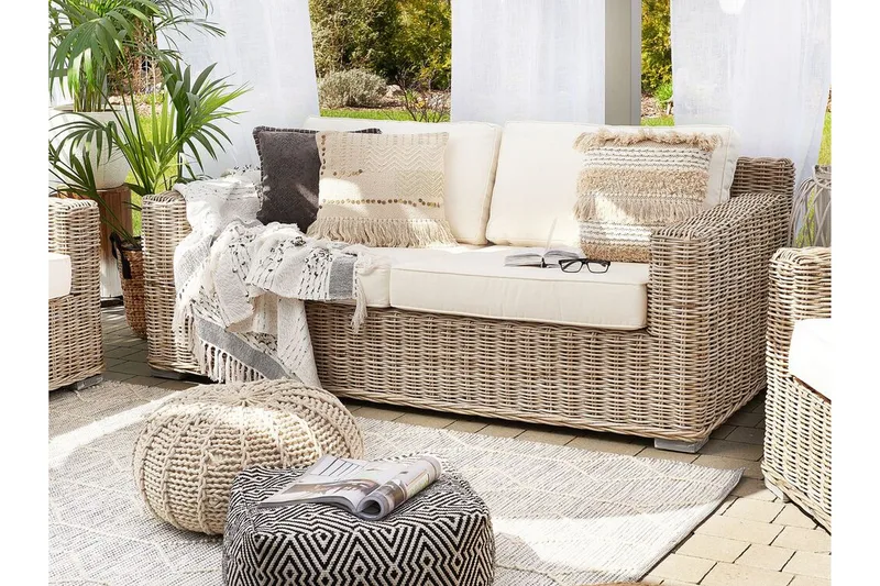 Apriliana 2-Pers. Sofa - Polyrattan/Lysebrun - Havemøbler - Loungemøbler - Loungesofaer