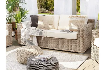 Apriliana 2-Pers. Sofa - Polyrattan/Lysebrun - Havemøbler - Loungemøbler - Loungesofaer