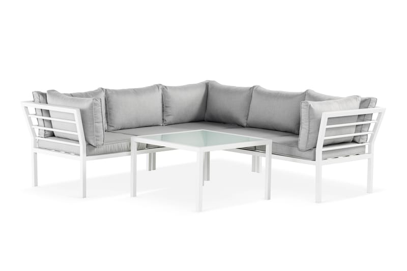 Ariany Hjørnesofa - Hvid/Grå - Havemøbler - Loungemøbler - Loungesofaer