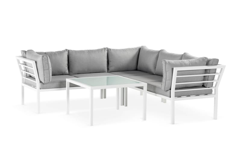 Ariany Hjørnesofa - Hvid/Grå - Havemøbler - Loungemøbler - Loungesofaer