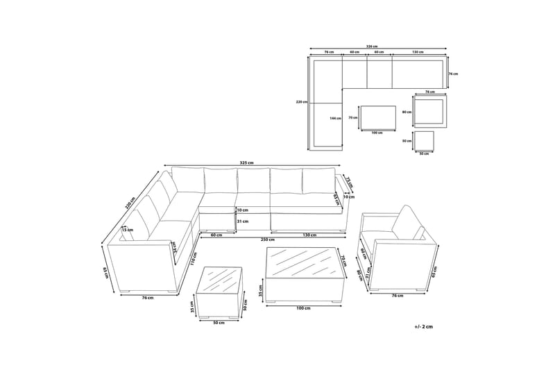 Calizza Loungegruppe Konstrotting - Brun - Loungesofaer - Havesofaer & bænke