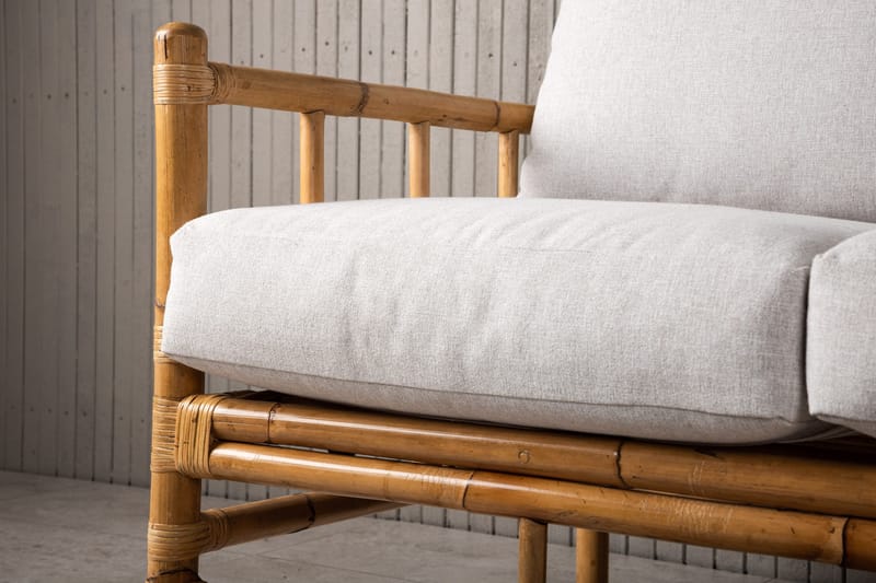 Cane Sofa 3-Pers. - Brun/Hvid - Havemøbler - Loungemøbler - Loungesofaer