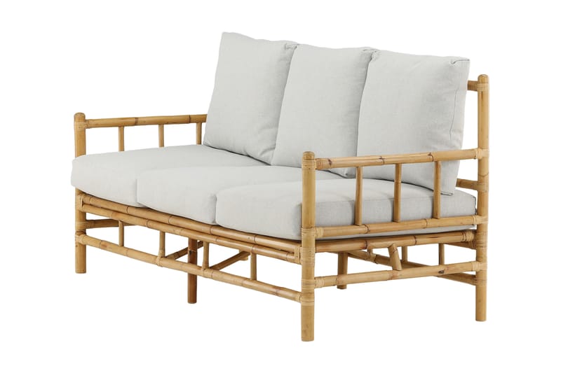 Cane Sofa 3-Pers. Brun/Hvid - Venture Home - Loungesofaer - Havesofaer & bænke