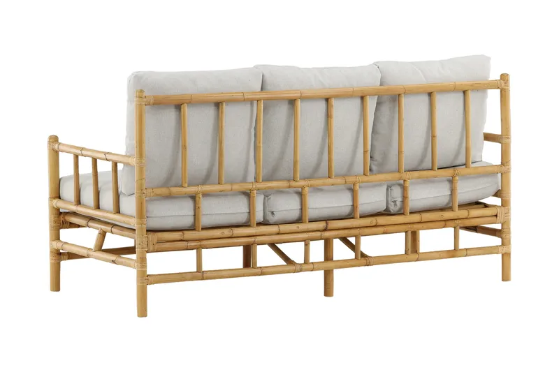 Cane Sofa 3-Pers. - Brun/Hvid - Havemøbler - Loungemøbler - Loungesofaer