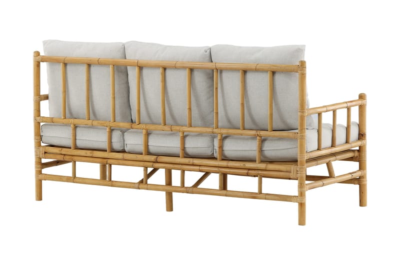 Cane Sofa 3-Pers. - Brun/Hvid - Havemøbler - Loungemøbler - Loungesofaer