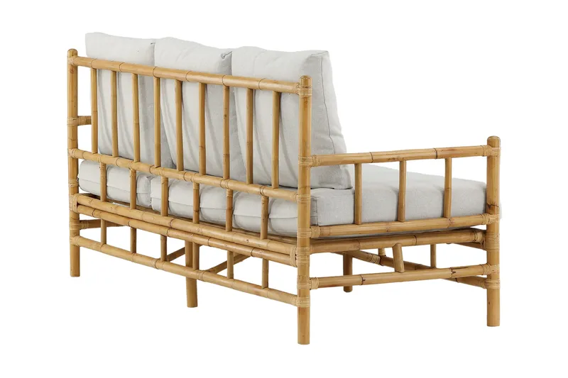 Cane Sofa 3-Pers. - Brun/Hvid - Havemøbler - Loungemøbler - Loungesofaer