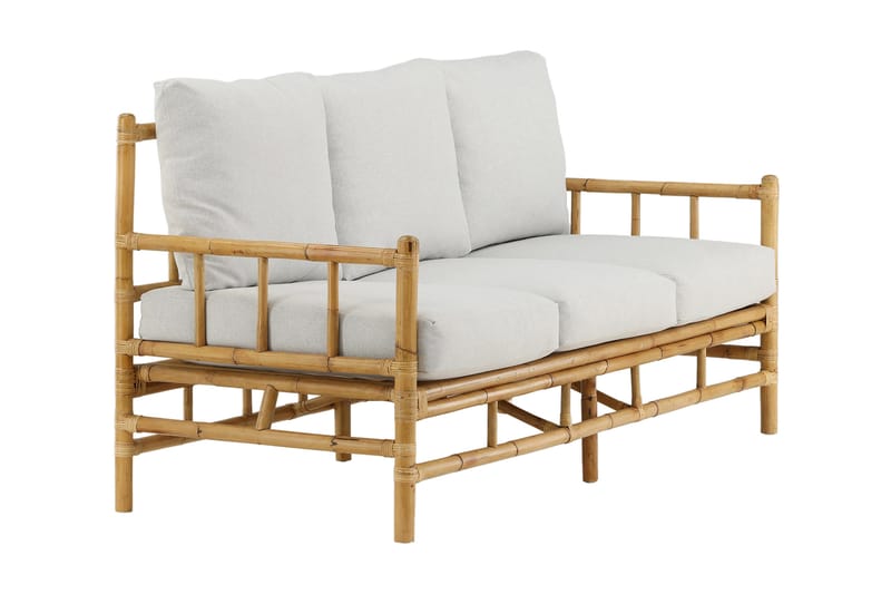 Cane Sofa 3-Pers. - Brun/Hvid - Havemøbler - Loungemøbler - Loungesofaer