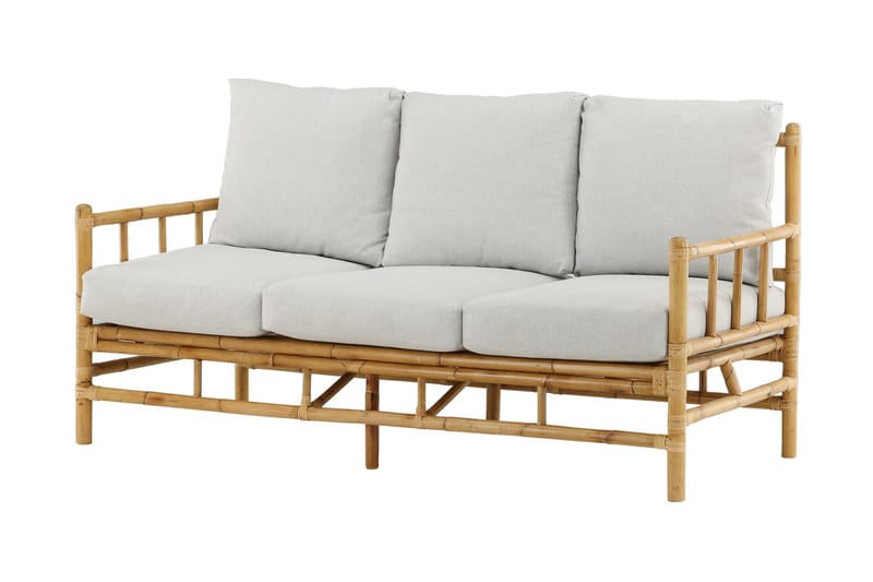 Cane Sofa 3-Pers. - Brun/Hvid - Havemøbler - Loungemøbler - Loungesofaer