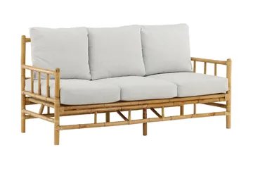 Cane Sofa 3-Pers. - Brun/Hvid - Havemøbler - Loungemøbler - Loungesofaer