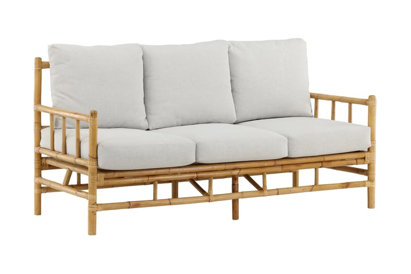 Cane Sofa 3-Pers. - Brun/Hvid - Havemøbler - Loungemøbler - Loungesofaer