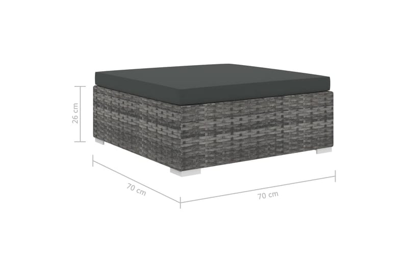 Haveloungesæt 5 dele med hynder polyrattan grå - Grå - Havemøbler - Loungemøbler - Loungesofaer