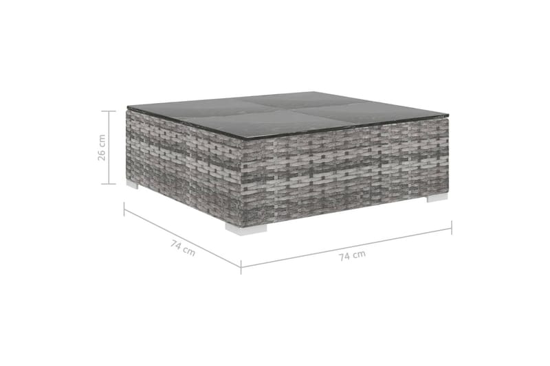 Haveloungesæt 5 dele med hynder polyrattan grå - Grå - Havemøbler - Loungemøbler - Loungesofaer