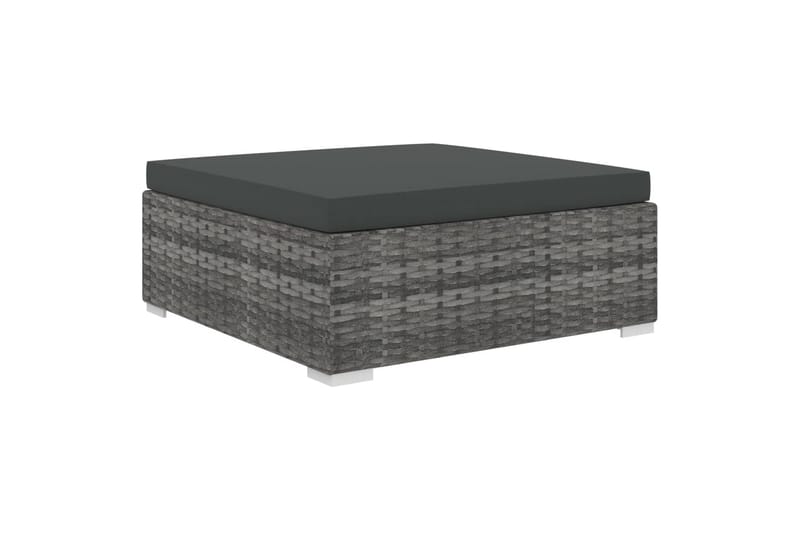 Haveloungesæt 5 dele med hynder polyrattan grå - Grå - Havemøbler - Loungemøbler - Loungesofaer