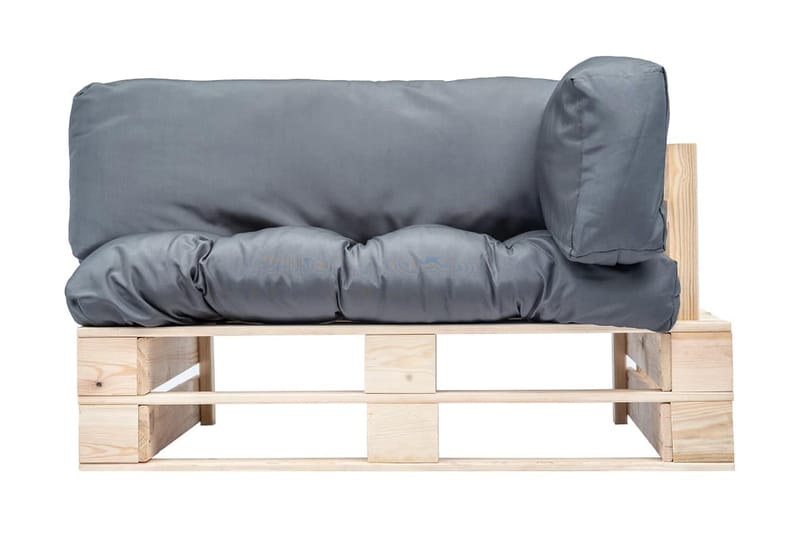 havesofa af træpaller med grå hynder FSC-fyrretræ - Havemøbler - Loungemøbler - Loungesofaer