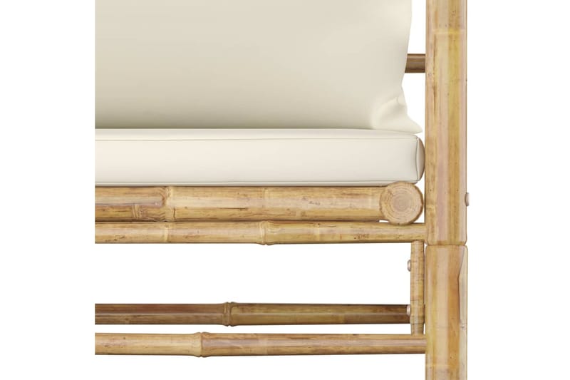 havesofa med cremehvide hynder bambus - Brun - Havemøbler - Loungemøbler - Loungesofaer