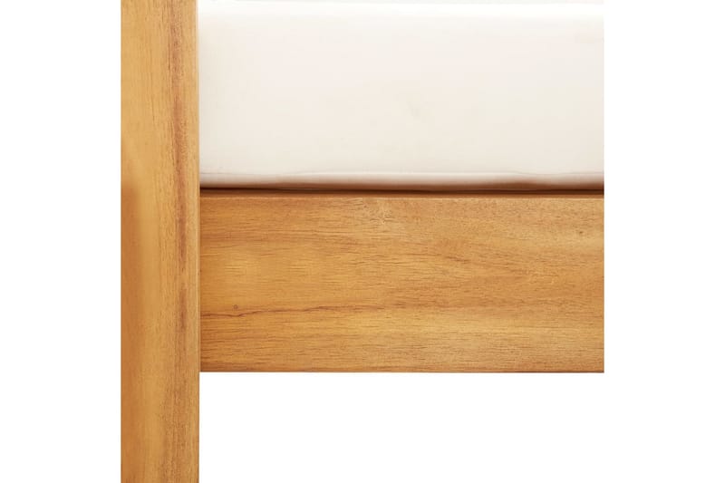 Havesofa med Hynde 140 cm Massivt Akacietræ Cremefarvet - Hvid - Havemøbler - Loungemøbler - Loungesofaer