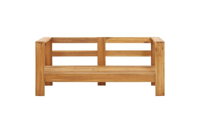 Havesofa med Hynde 140 cm Massivt Akacietræ Cremefarvet - Hvid - Havemøbler - Loungemøbler - Loungesofaer