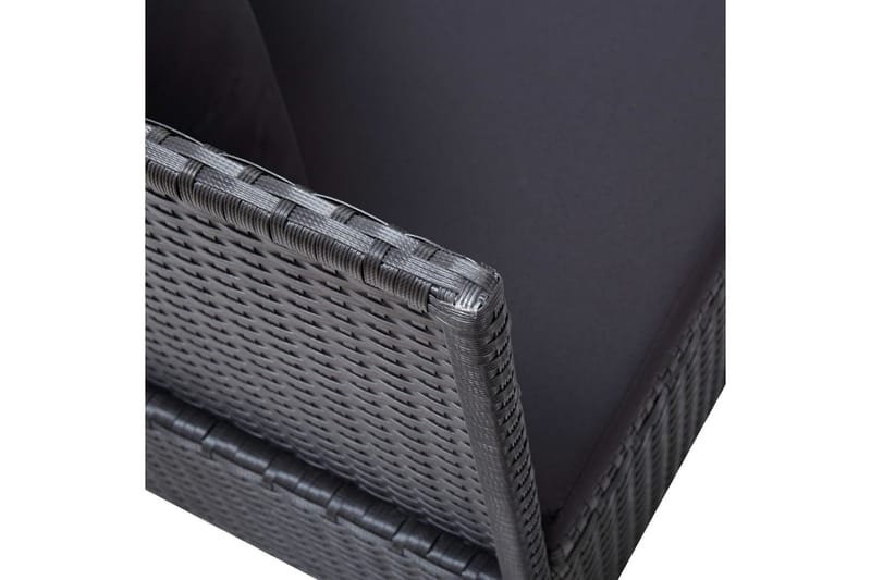 Havesofa med Hynde Og Puder Polyrattan Sort - Sort - Havemøbler - Loungemøbler - Loungesofaer