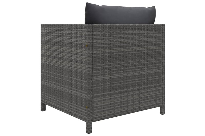 havesofa med hynder polyrattan grå - Grå - Havemøbler - Loungemøbler - Loungesofaer
