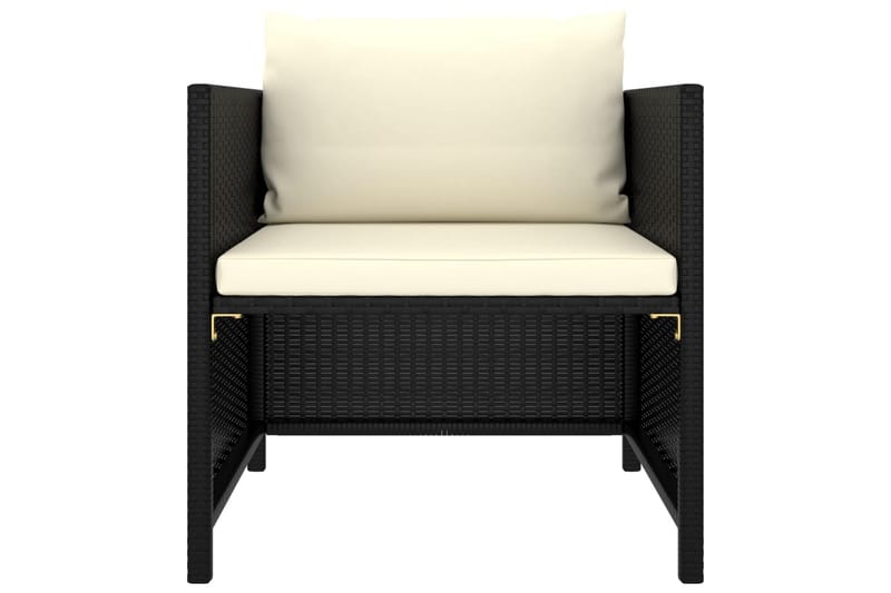havesofa med hynder polyrattan sort - Sort - Havemøbler - Loungemøbler - Loungesofaer