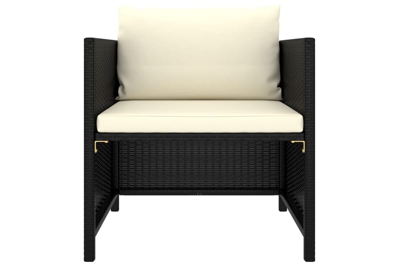 havesofa med hynder polyrattan sort - Sort - Loungesofaer - Havesofaer & bænke