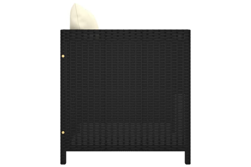 havesofa med hynder polyrattan sort - Sort - Havemøbler - Loungemøbler - Loungesofaer