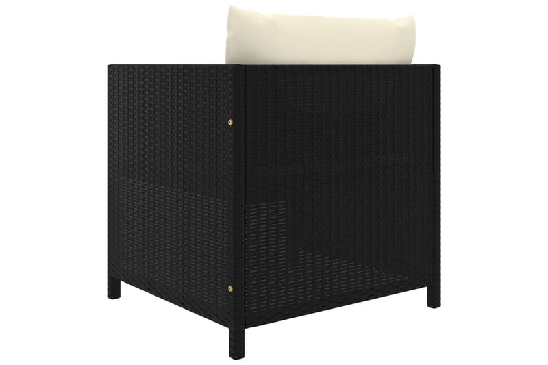 havesofa med hynder polyrattan sort - Sort - Havemøbler - Loungemøbler - Loungesofaer