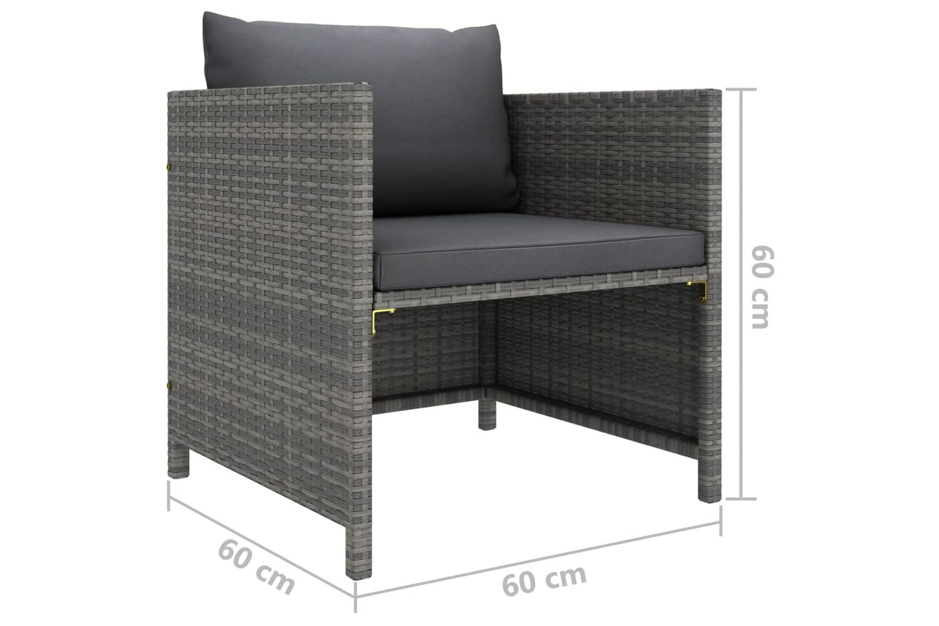 havesofa med hynder polyrattan grå - Grå - Havemøbler - Loungemøbler - Loungesofaer