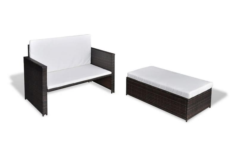Havesofa Polyrattan Brun - Brun - Havemøbler - Loungemøbler - Loungesofaer