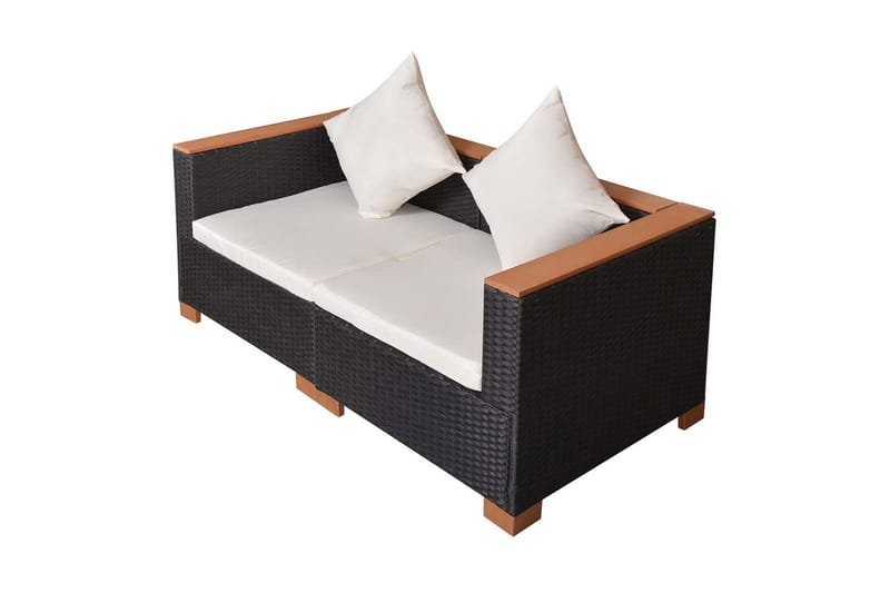 Havesofa Polyrattan Sort - Sort - Havemøbler - Loungemøbler - Loungesofaer