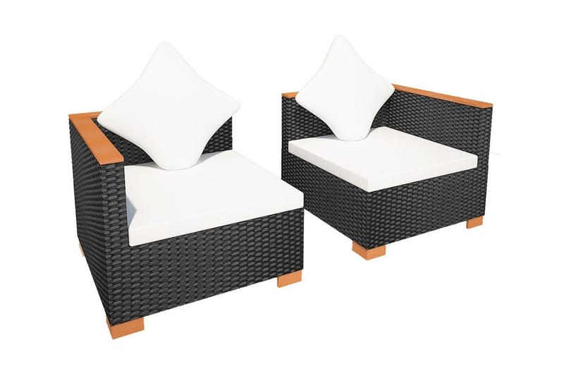Havesofa Polyrattan Sort - Sort - Havemøbler - Loungemøbler - Loungesofaer