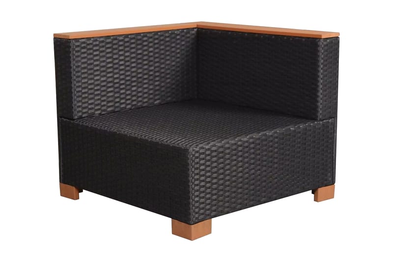 Havesofa Polyrattan Sort - Sort - Havemøbler - Loungemøbler - Loungesofaer