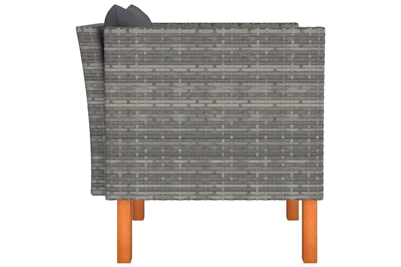 havesofa polyrattan og massivt eukalyptustræ - Grå - Havemøbler - Loungemøbler - Loungesofaer