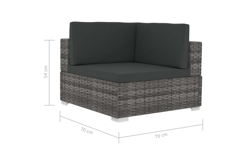 havesofasæt 4 dele med hynder polyrattan grå - Grå - Havemøbler - Loungemøbler - Loungesofaer